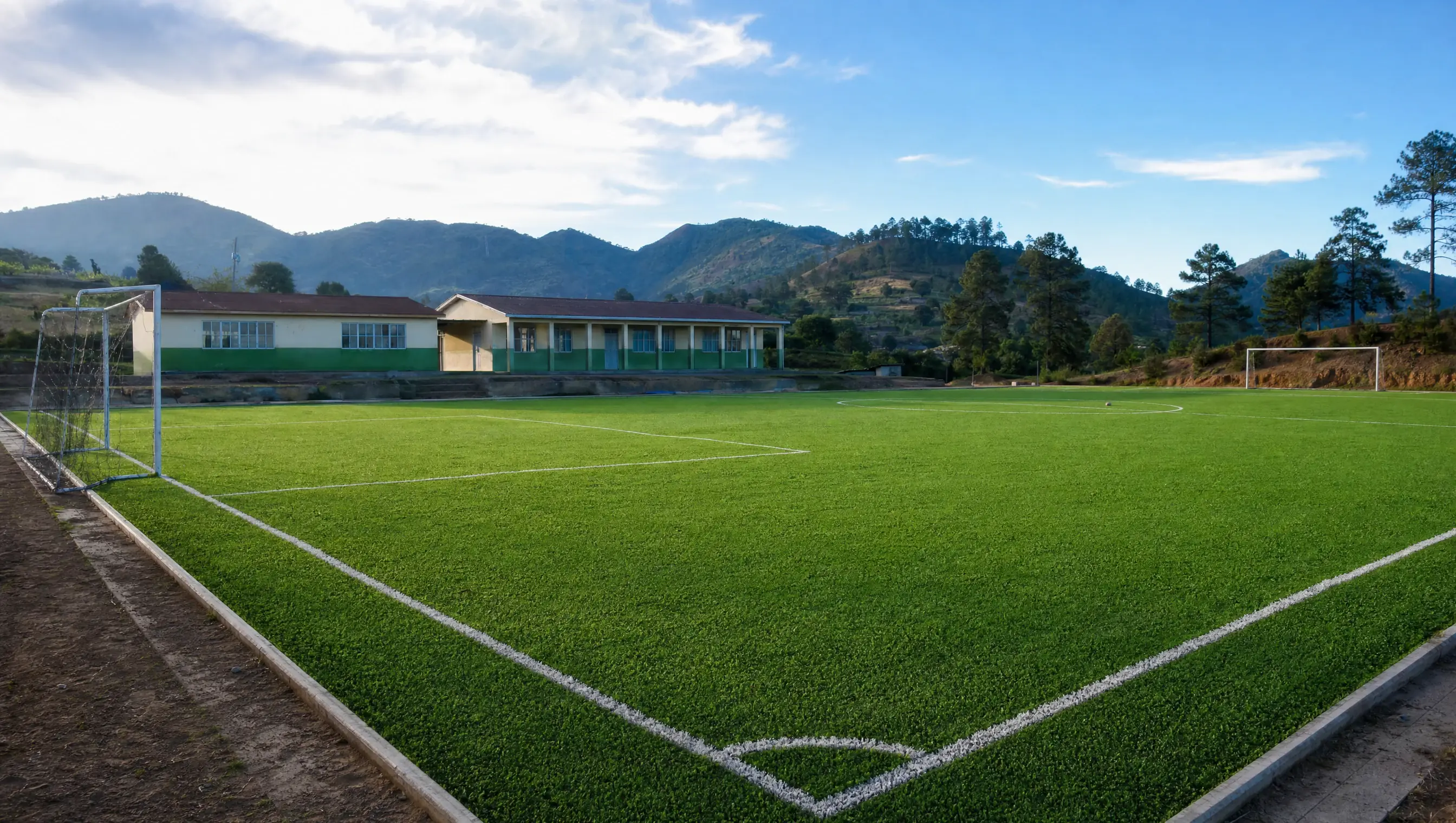 pasto sintético para escuela y colegio con cancha deportiva