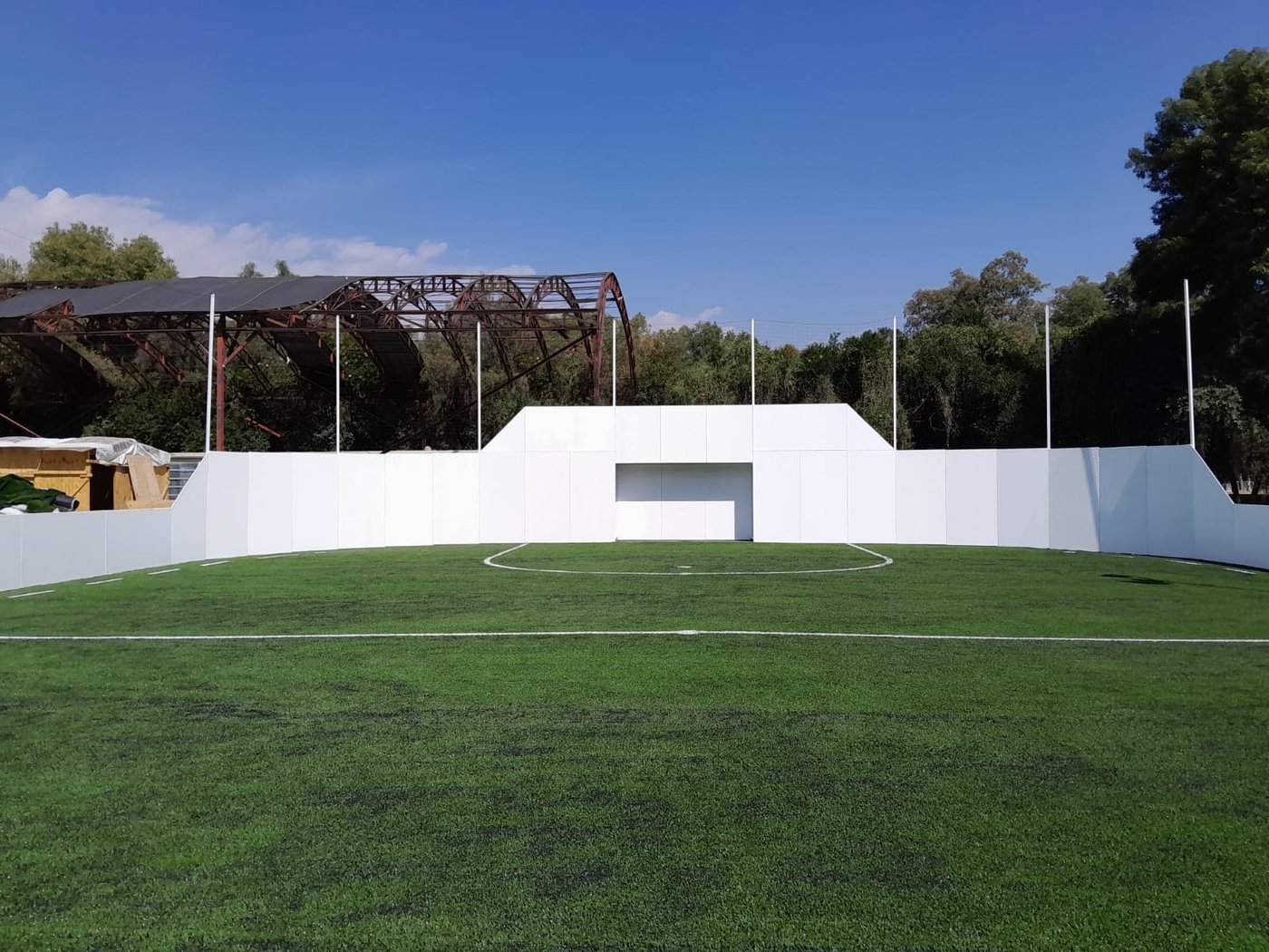 cancha de futbol rápido para municipios con pasto sintético fibrilado