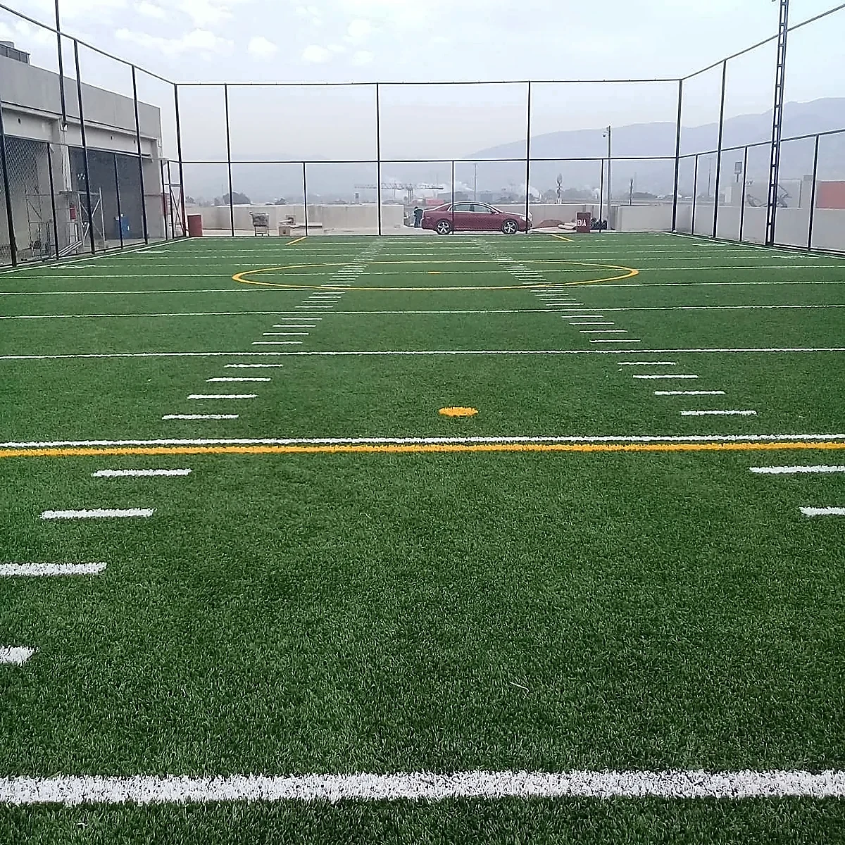 Cancha de tochito con pasto sintético en Plaza Estrella, Ecatepec