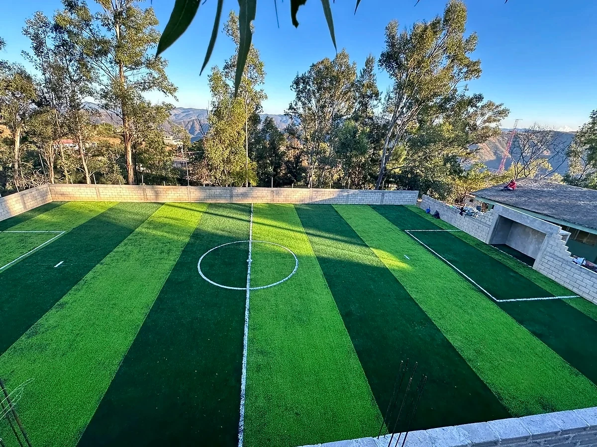 Cancha de fútbol 5 con pasto sintético en Sec. Téc. No. 122, Temalacatzingo