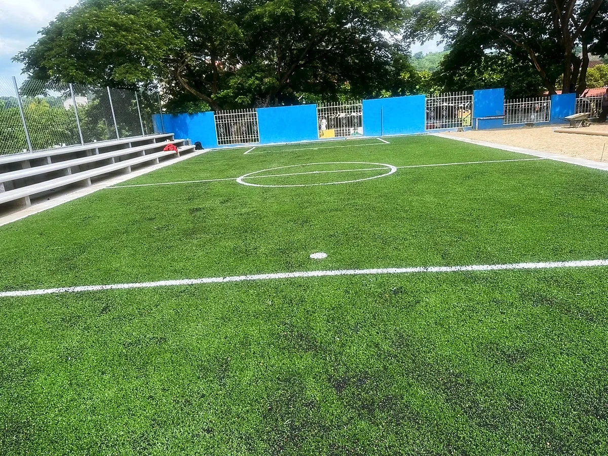Cancha de fútbol 5 con pasto sintético en Primaria Carlos a Carrillo, Santa María Huazolotitlán