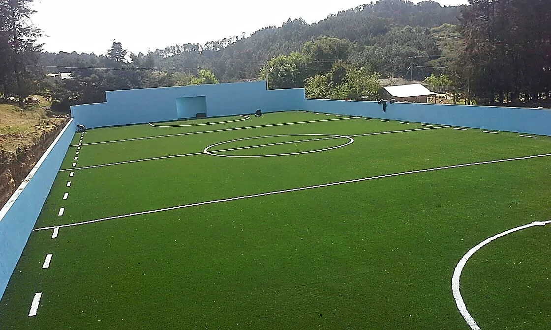Cancha de fútbol rápido con pasto sintético en Teotlalco, Teotlalco, Vicente Guerrero