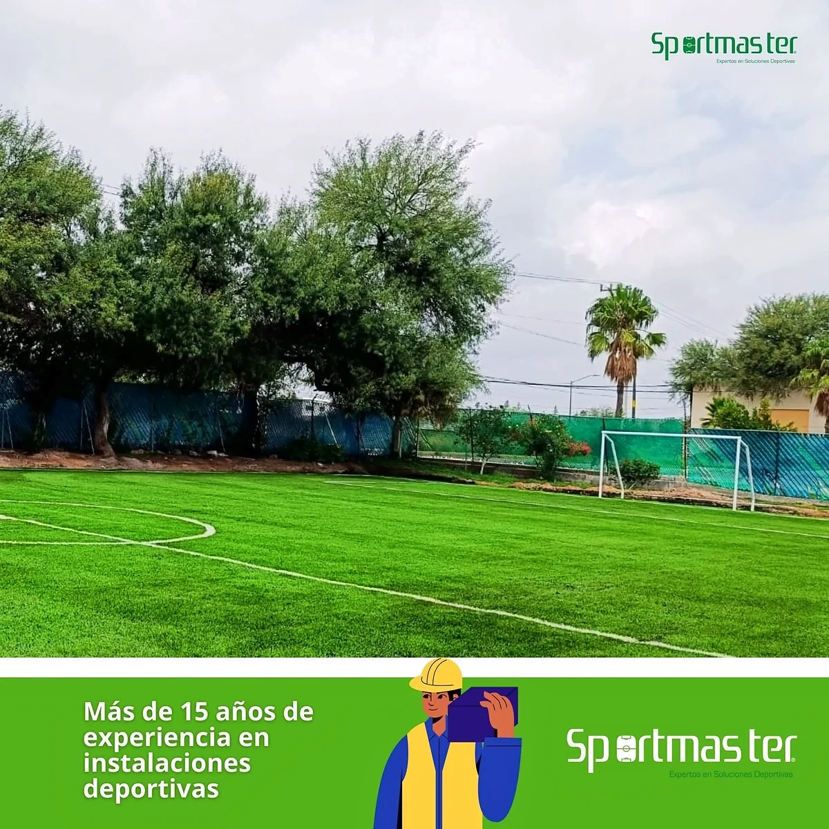 Cancha de fútbol 7 con pasto sintético en Colegio Real Fraile AC, Matehuala, San Luis Potosí: otra vista de la cancha de fútbol 7