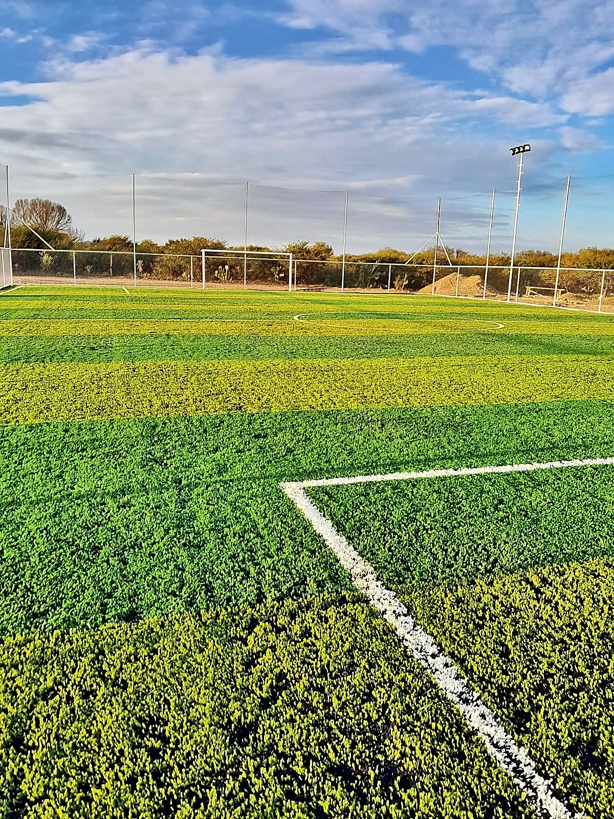 Cancha de fútbol 7 con pasto sintético en Instituto Tecnológico Superior de SLP, San Luis Potosí