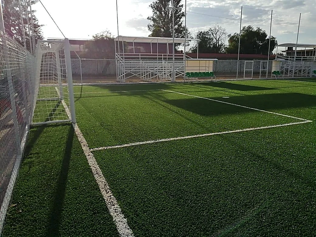 Cancha de fútbol 7 con pasto sintético en Unidad Deportiva San Luis, Soledad de Graciano Sánchez, San Luis Potosí: otra vista de la cancha de fútbol 7