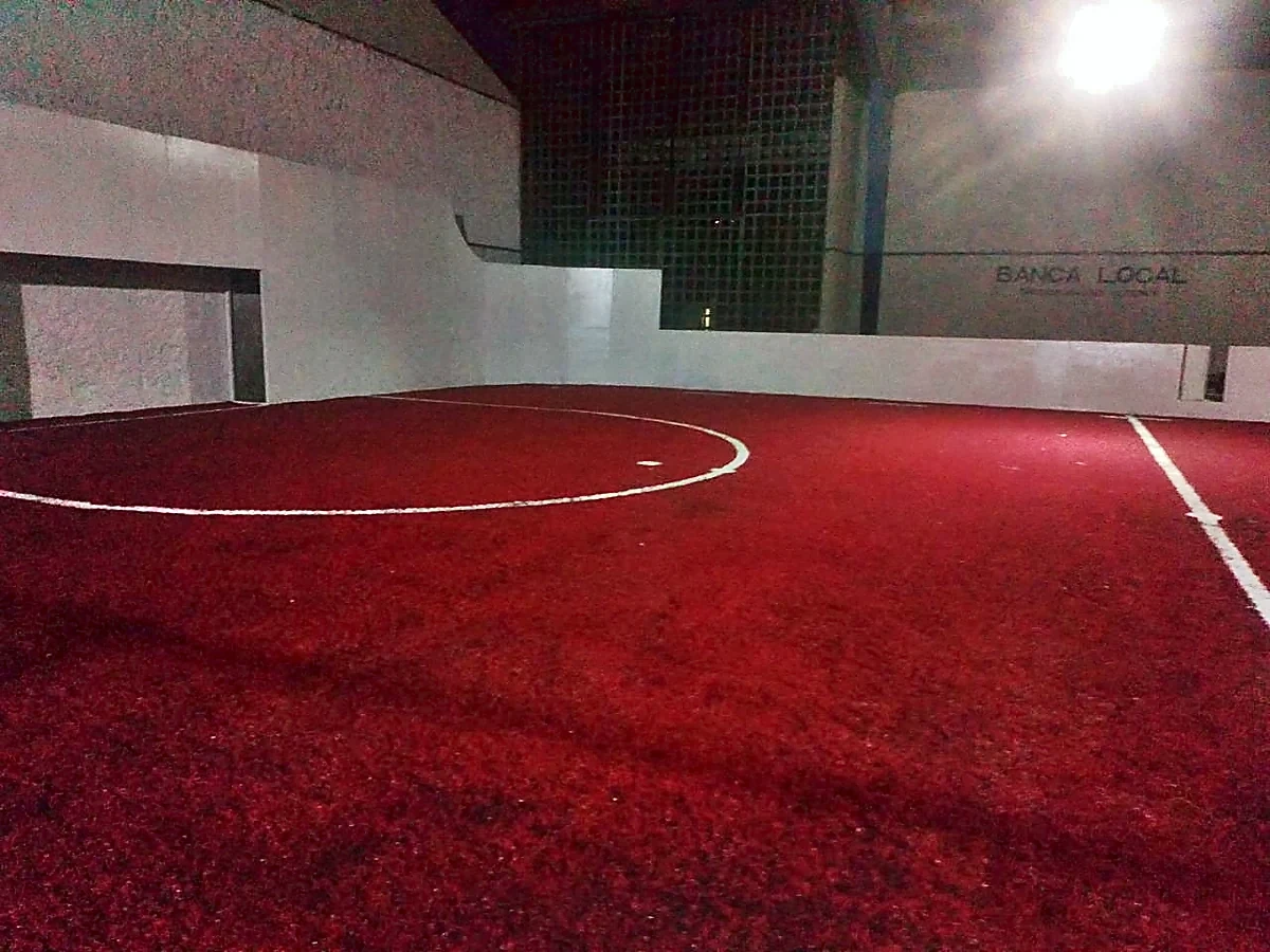 Cancha de fútbol rápido con pasto sintético en Deportivo Astrogol (pasto rojo), Soledad de Graciano Sánchez